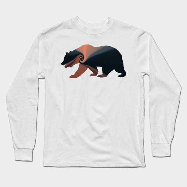 Midnight Grizzly Long Sleeve T-Shirt by Whisperingpeaks